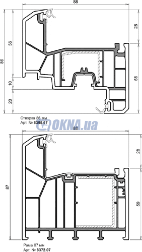 KBE Fenstersysteme Система 88 мм профили.