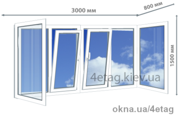 Скління балкона Хрущовка або засклити П -подібний балкон