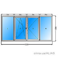 Балконная рама STEKO 3000*1500