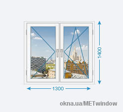 Вікно двухстворчатoе штульповое REHAU E-60