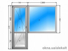 Балконный блок. Пластиковые окно + дверь.