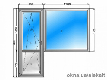 Балконний блок. Пластикові вікно + двері.