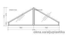 Трехугольное окно, стекло 6 мм, 3760х 1330