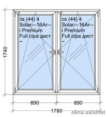 2-х створчатое окно 1780*1740 неликвид