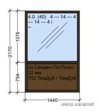 Глухое окно 1440*2170 неликвид