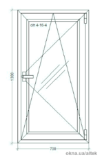 Одностворчатое окно ПВХ WDS Milenium фурнитурой Axor