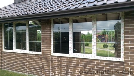 Окна с вставками в стеклопакете (шпросом)