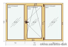 Окно трехстворчатое