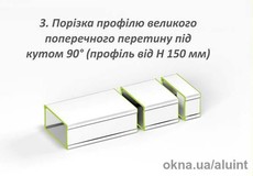 Порезка профиля большого сечения под углом 90°