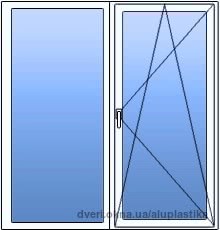 Окно на кухню (двустворчатое) 1300*1400