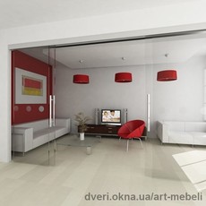 Раздвижные стеклянные перегородки и двери