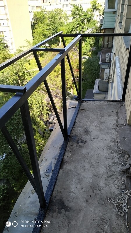 Сварка перил балкона с выносом 30см