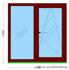 Ламинированное окно с одной стороны 1150х1300 мм