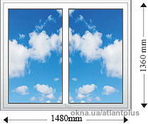 Купить окно глухое двохстворчатое 1480х1360