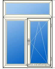 Вікно з фрамугою 1300*1850. Профіль VEKA EUROLINE AD 58 mm