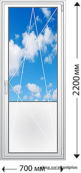 Балконні двері OpenTeck Delux Premium 700х2200