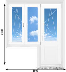 Балконный блок со створкой Veka Euroline AD 58