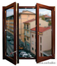 2-частное штульповое окно 1300*1400 с 2-сторонней ламинацией