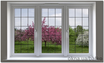 Вікно з шпросами, трехчастнік 2830*1795