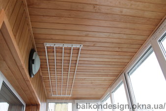 Обшивка балкона деревянной вагонкой ольха &mdash; OKNA - SHOP