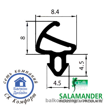 Уплотнитель для пластиковых окон Salamander 8 мм
