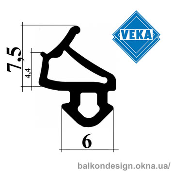 Уплотнитель для окон VEKA 7,5 мм