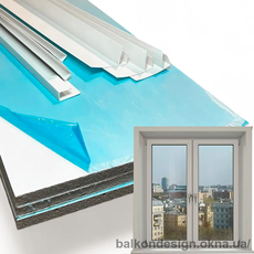 Набор пластиковых откосов ширина 15 см на двухстворчатое окно Teplovik Standard