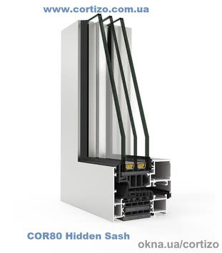 Алюминиевая система COR 80 Hidden Sash