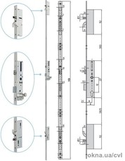 Многозапорный замок для алюминиевых дверей