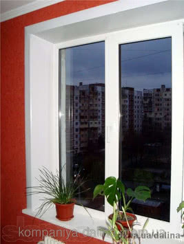 Металлопластиковое двухстворчатое окно AFT Vista 1400*1300 Стеклопакет однокамерный с энергосбережением