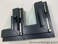 Противовзломная оконная ручка Rehau Linea Design антрацит