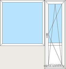 Балконый блок. Дверь с окном.