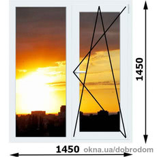 Окно двустворчатое в комнату или кухню