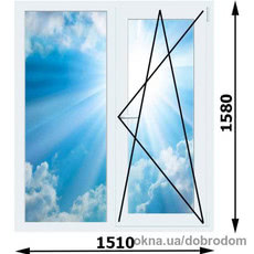 Окно пластиковое двустворчатое
