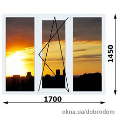 Окно трехстворчатое стандартное