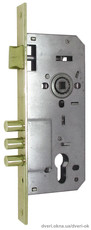 Замок врезной USK 6005R-3 R с отверстиями под стяжки (без ответной планки) Никель