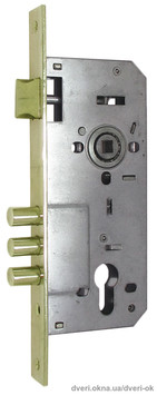 Замок врезной USK 6005R-3 R с отверстиями под стяжки (без ответной планки) Никель