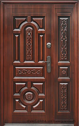 Двустворчатый (полуторный) входные двери TP-C 150 автолак медь.