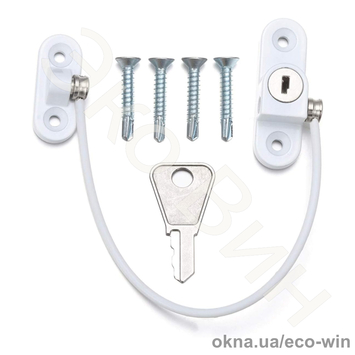 Дитячий замок-блокатор на вікна з тросом (Білий)