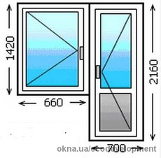 Теплое деревянное окно с балконной дверью
