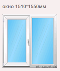 Окно 1510*1550мм (9-12 этажка Чешка)