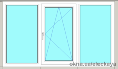 Окно 3 ств.размер:2100*1400