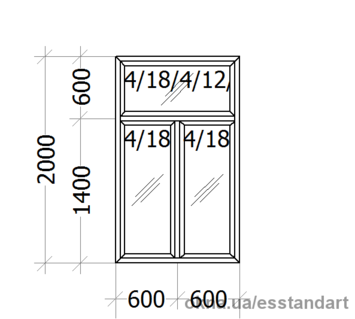 Вікно металопластикове біле ВікнарOFF глухе шир.- 1200, вис,- 2000