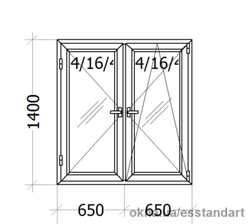 Вікно металопластикове ВікнарOFF біле шир.- 1300, вис,- 1400