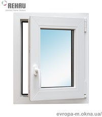 Окно металлопластиковое Rehau 500x600 мм белое поворотное правое