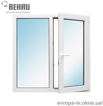 Окно металлопластиковое Rehau 1000х1000 мм белое поворотно-откидное правое