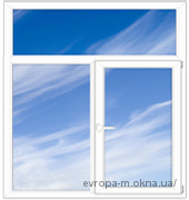 Окно металлопластиковое Rehau 1000х1500мм белое двустворчатое с глухой частью сверху