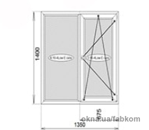 Окно REHAU Е-70 1350Х1400 белое