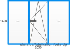 Трехстворчатое окно Steko