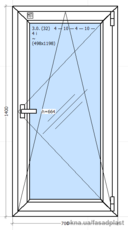 Окно металлопластиковое Rehau 700*1400
